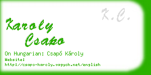 karoly csapo business card